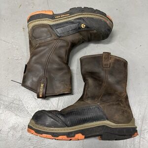 WOLVERINE Overpass mens size 8 wide Carbonmax Wellington Boot Dark Brown